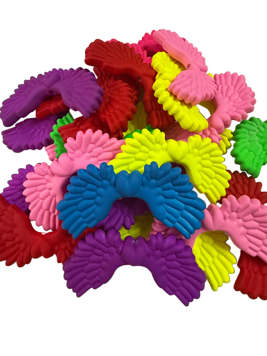 SB2-31 (5PCS) 53mm Mixed Colors NEON Matte Angel Wing Spacer Acrylic Beads For DIY