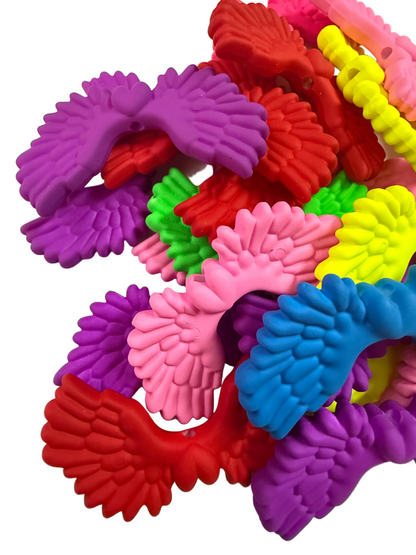 SB2-31 (5PCS) 53mm Mixed Colors NEON Matte Angel Wing Spacer Acrylic Beads For DIY