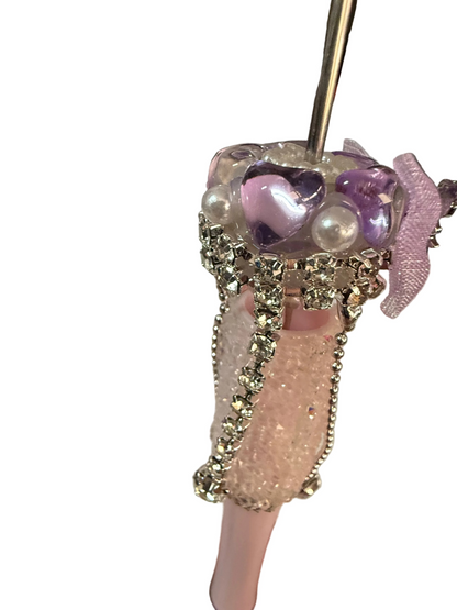 R152- (5PCS) 21mm High Quality DANGLE Mixed Colors Rhinestone W/Hearts/Pearls/Butterfly Beads for DIY