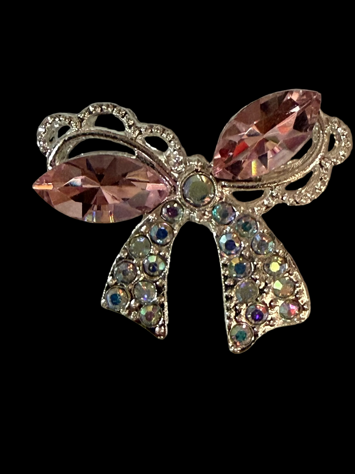 R153- (1PC) CHOOSE YOUR COLOR- 27mm High Quality Alloy Rhinestone BOW Beads for DIY