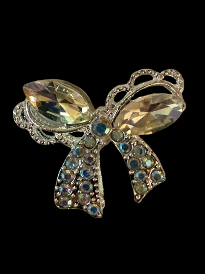 R153- (1PC) CHOOSE YOUR COLOR- 27mm High Quality Alloy Rhinestone BOW Beads for DIY