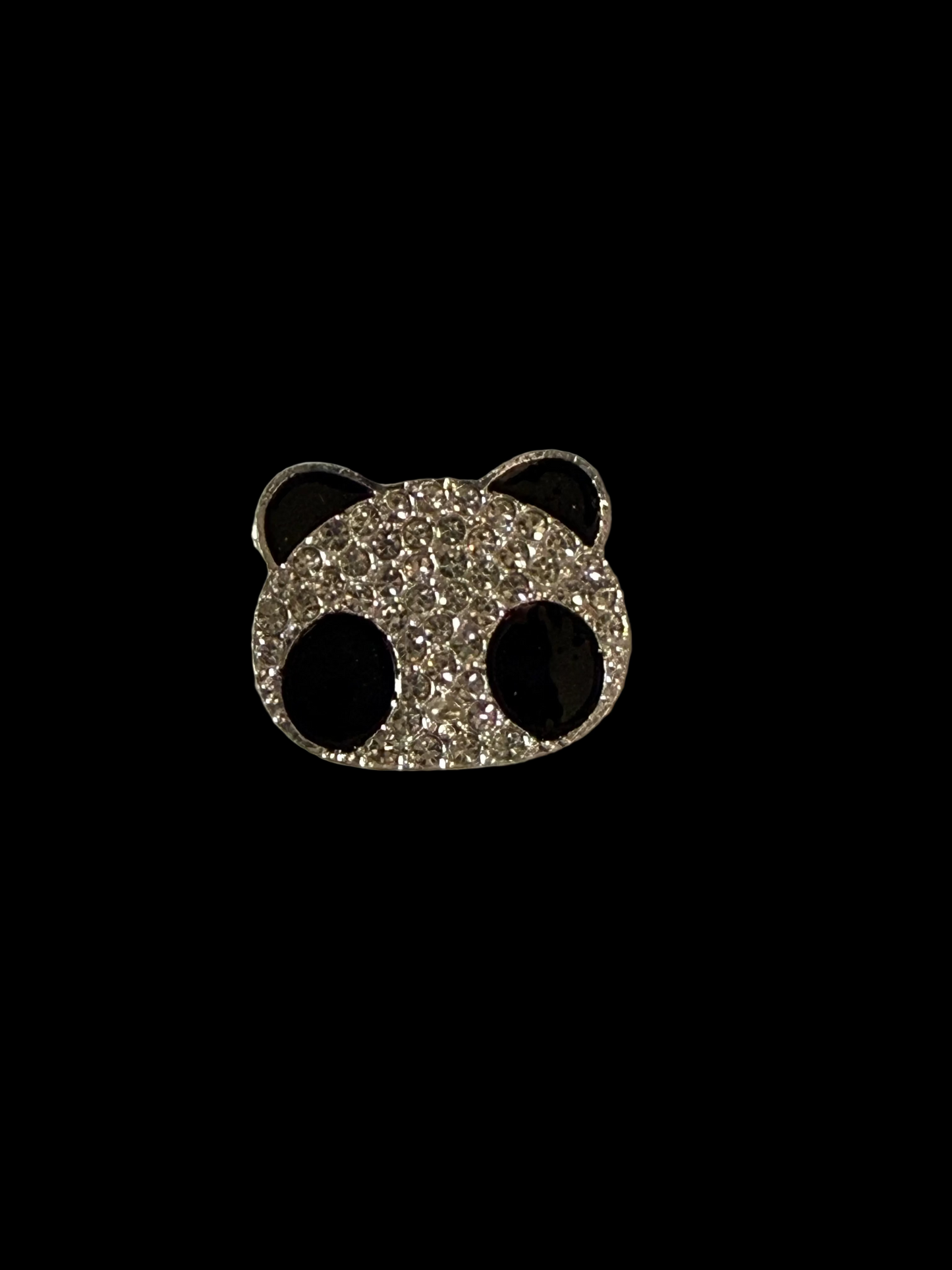 R156- (1PC) 21mm High Quality Alloy Rhinestone Panda Bear Head Beads for DIY