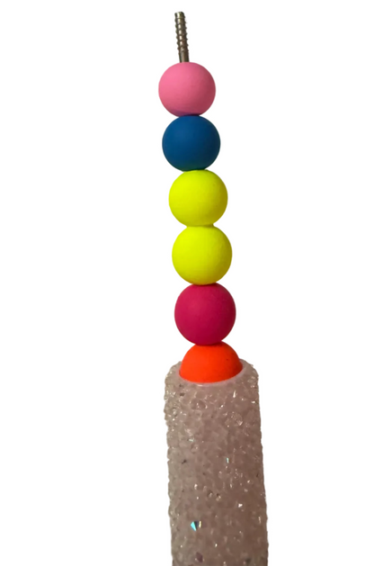 SB10- (10PCS) 10mm Round Bright NEON Mix Silicone Touch Acrylic Beads for DIY