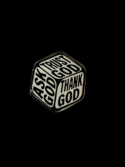 F/ACR2- (1)PC 1" Ask God Trust God Thank God Acrylic Focal Bead for DIY Pens, Keychains, Wristlets, Cup Charms, Car Charms ETC