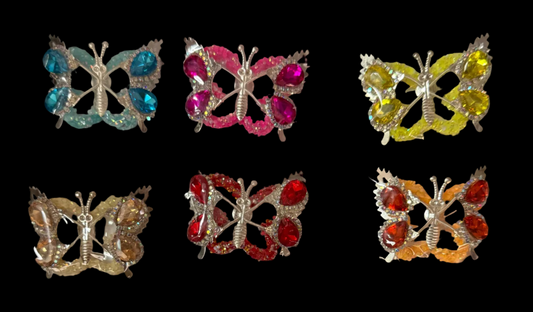 A16- (1PCS) CHOOSE YOUR NEON COLOR- 46mm STUNNING Rhinestone coated Butterlies With Moving Wings Beads for DIY