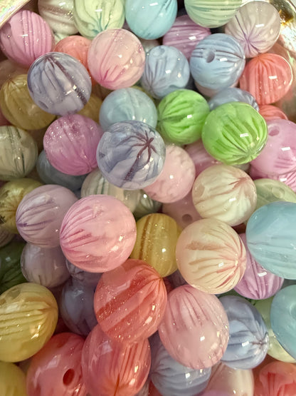 SB16- (10PCS) 11mm STUNNING PASTEL Firework/Milkyway Mixed Colors Shimmer/Glitter Beads for DIY