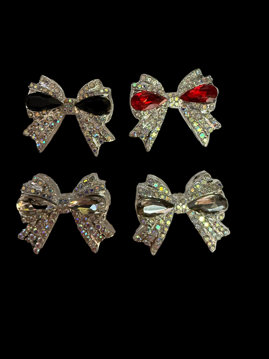 R160- (1PC) CHOOSE YOUR COLOR- 38mm High Quality Alloy Rhinestone BOW Beads for DIY