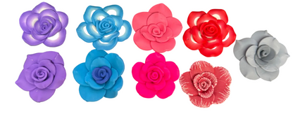 FFB7- (1PCS) CHOOSE YOUR COLOR- 50mm Handmade Clay Fancy Flowers Flatback (UNDRILLED) Pendants/Beads for DIY