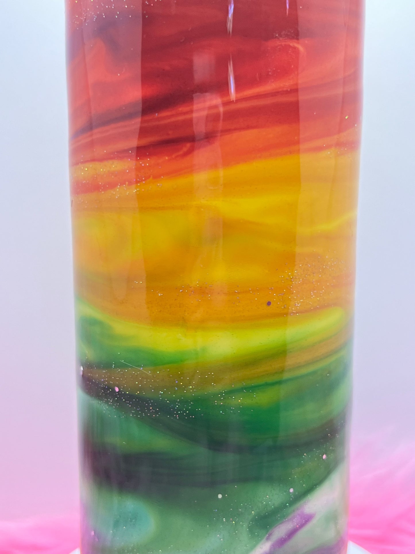 (1)- RTS 30oz Straight Love is Love RAINBOW ink/glitter Epoxy Tumbler image 2