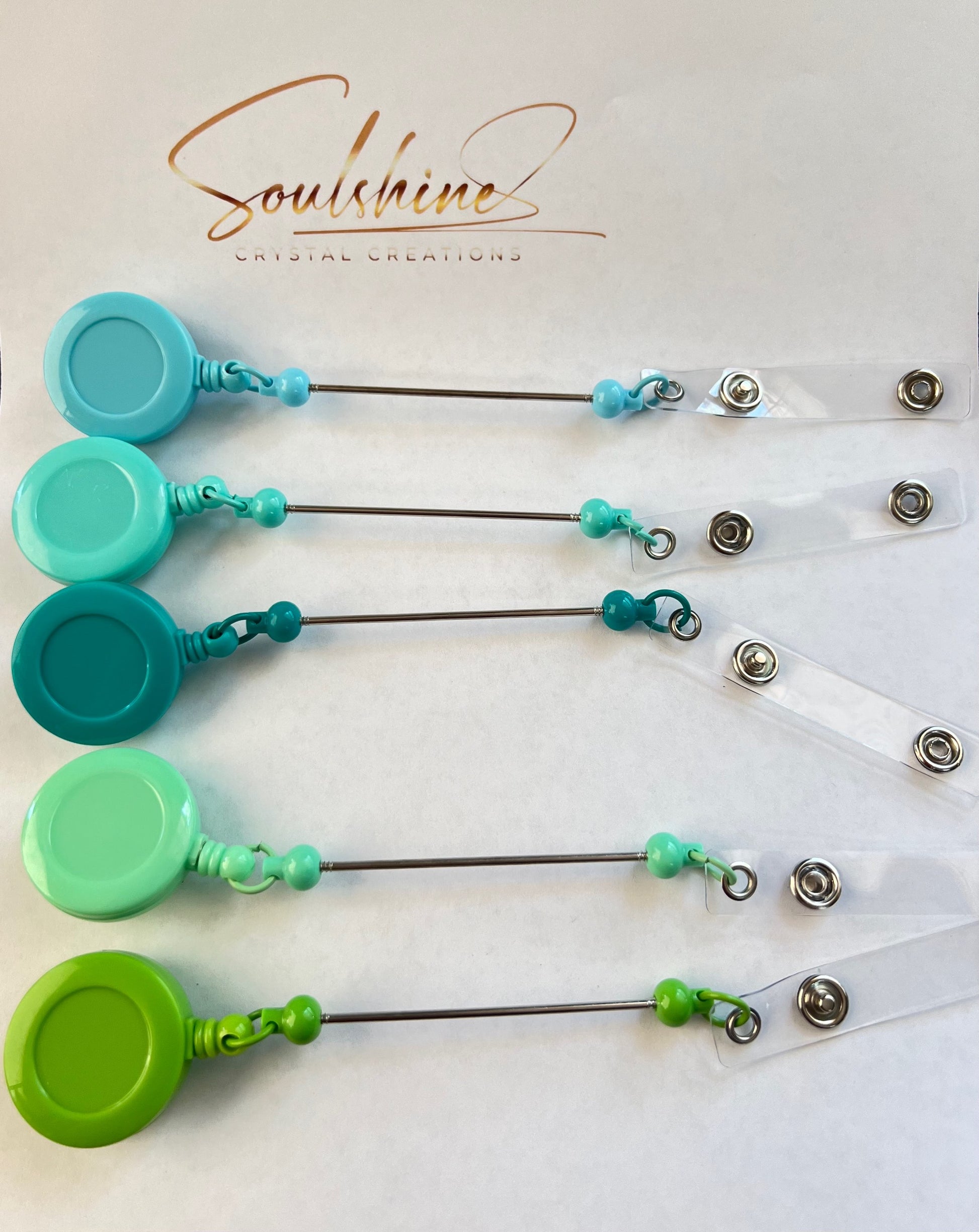 (1)PC- Choose your Color DIY Beadable ID Retractable Badge Reel Bar image 3