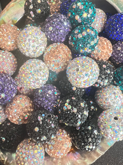 10 PCS - 16mm Multicolored Round Clay Rhinestone Beads image 2