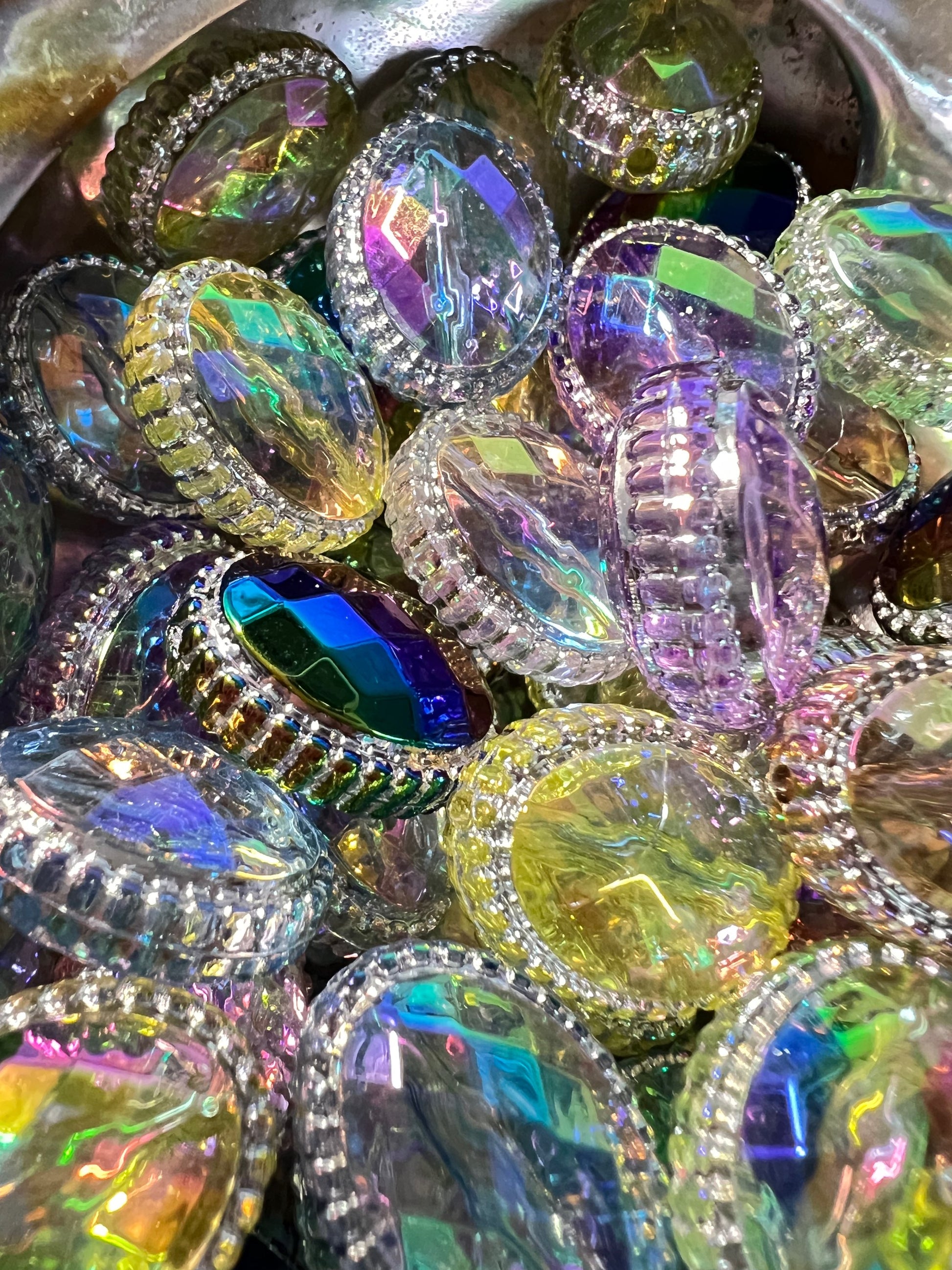 10 PCS- 20mm Multicolor UVAB Potomac Crystal Oval Acrylic Beads image 2