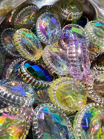 10 PCS- 20mm Multicolor UVAB Potomac Crystal Oval Acrylic Beads image 2