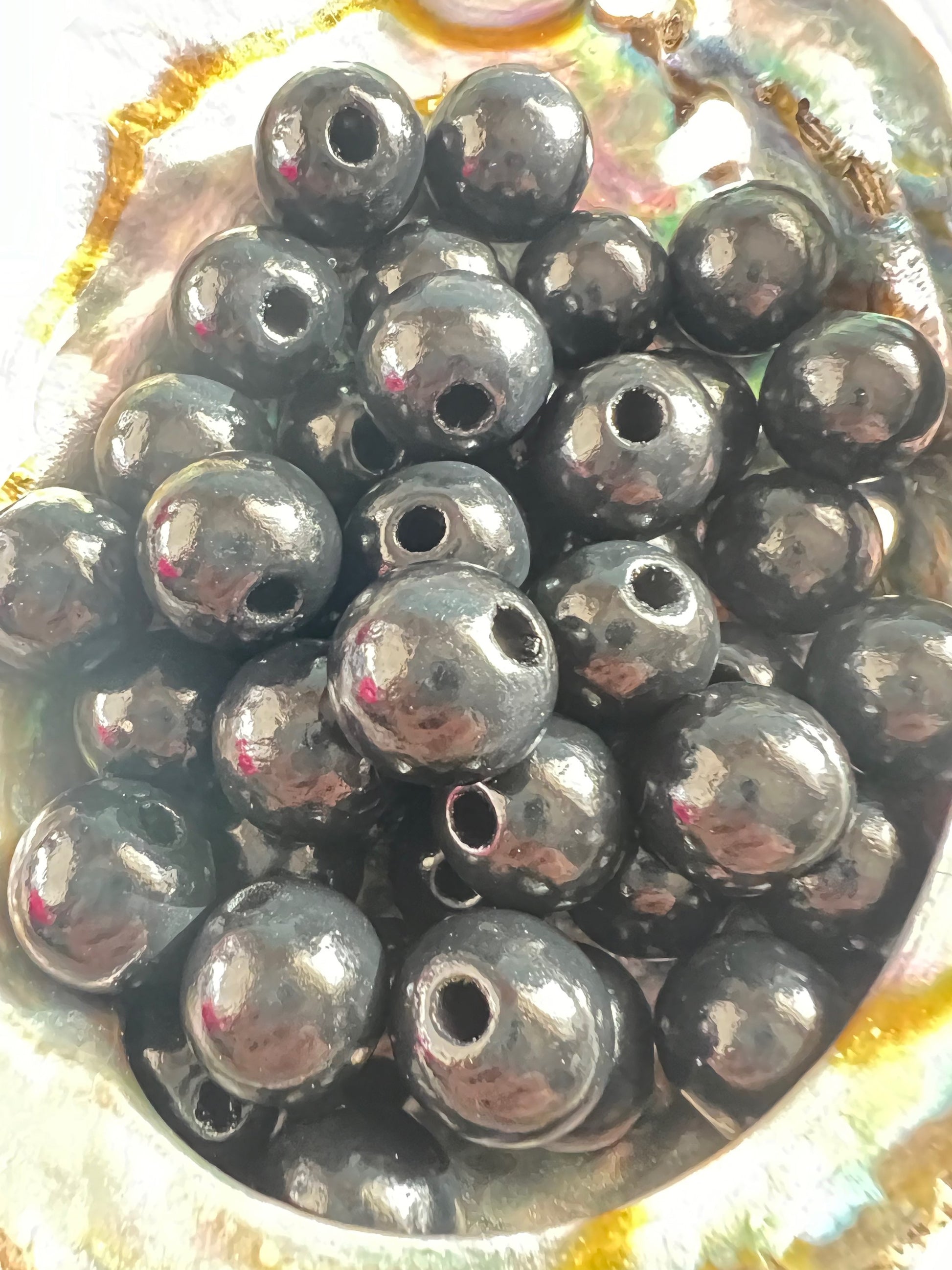 10 PCS-  16mm BLACK Round Wooden Bead image 0