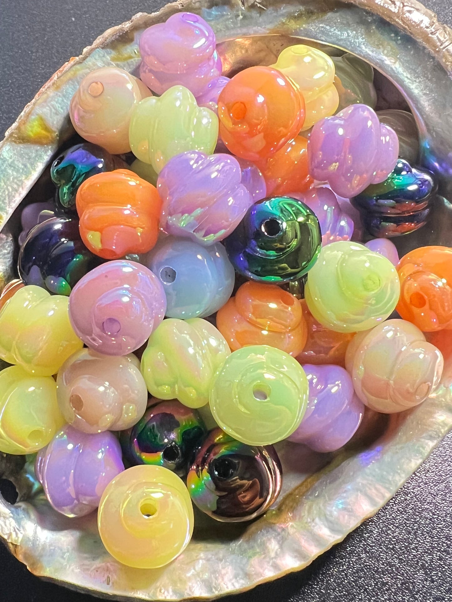 5 PCS- 16mm Swirl Ice Cream Swirl Multi-Colors UVAB Acrylic Beads image 2