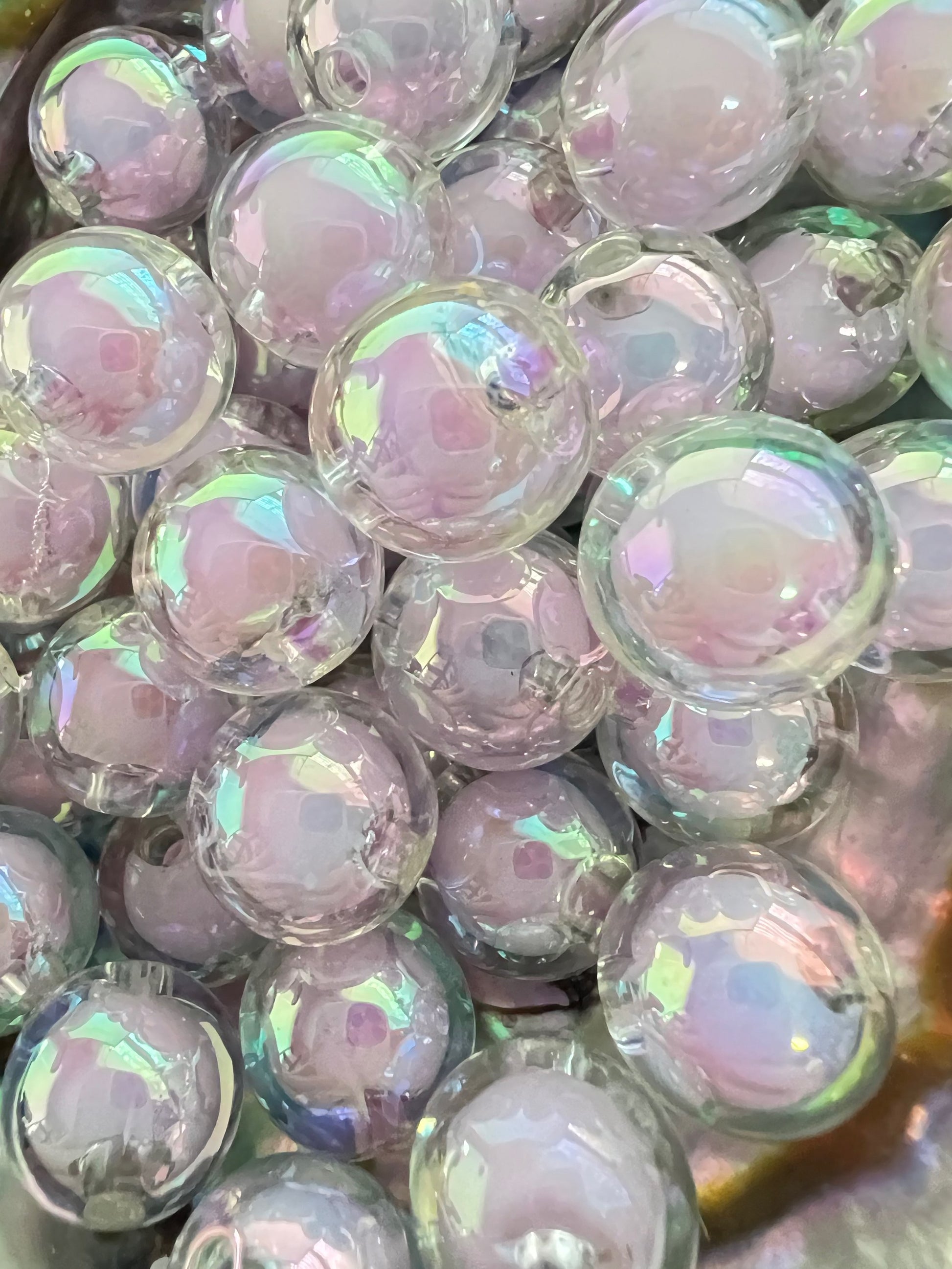 10 PCS - 15mm Jelly LAVENDER UVAB  Double Layer Round  Acrylic Beads image 0