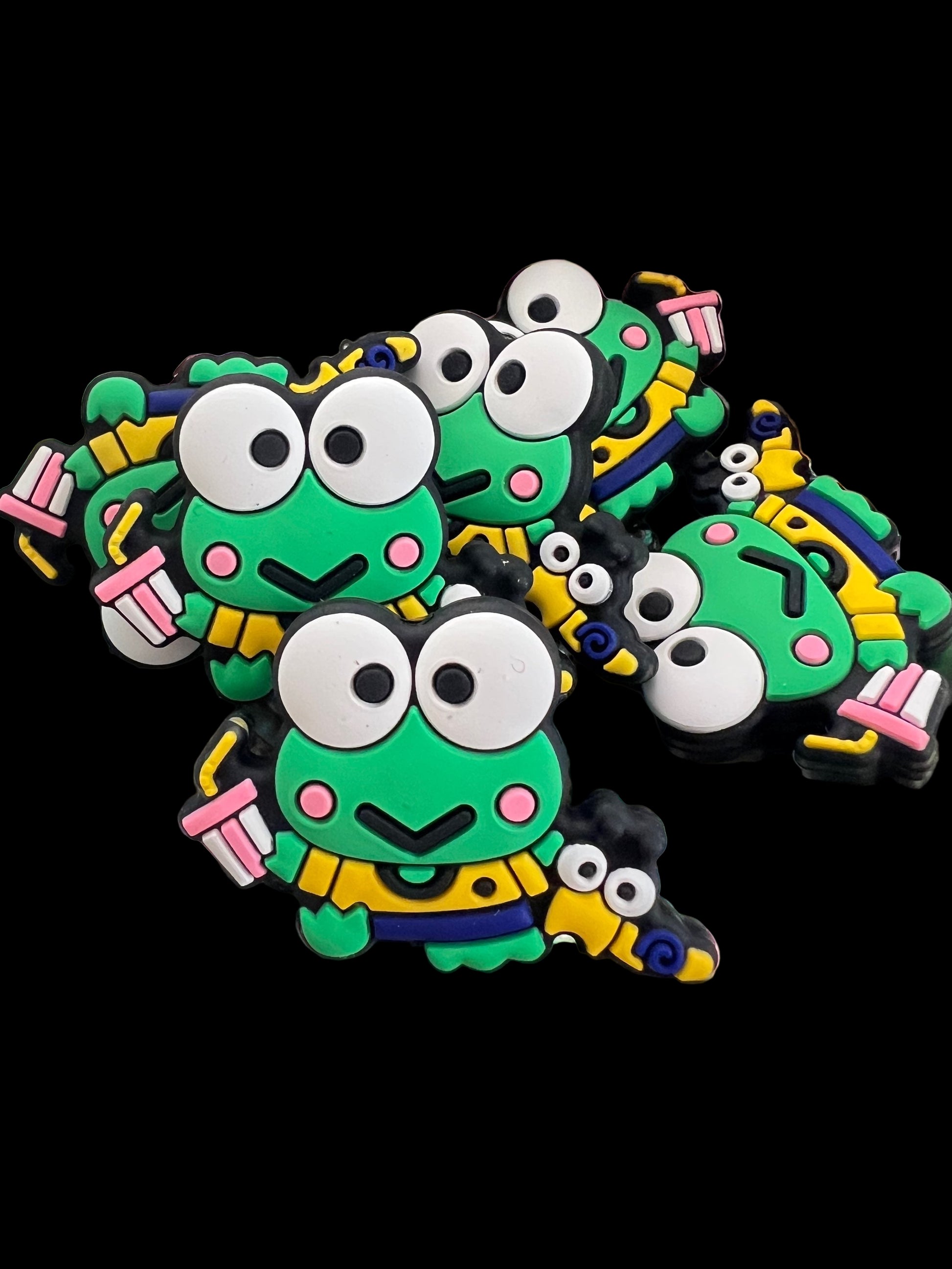 (1)PC- Kawaii Kerop Frog with Drink & Friend Focal Bead image 0