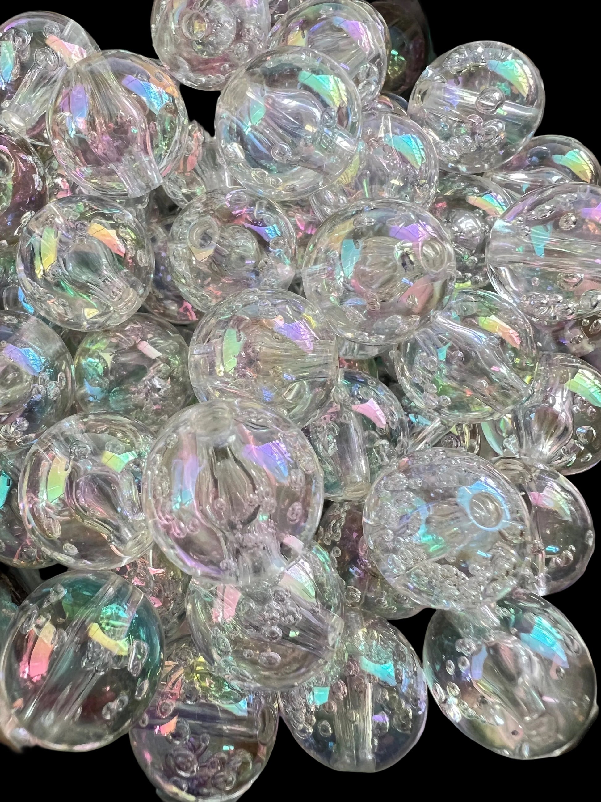 10 PCS- 15mm Clear Transparent UVAB Acrylic Galaxy Shimmer Bubble image 0