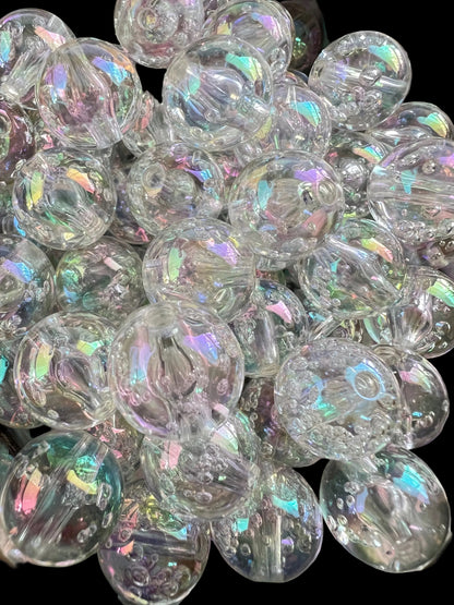10 PCS- 15mm Clear Transparent UVAB Acrylic Galaxy Shimmer Bubble image 0