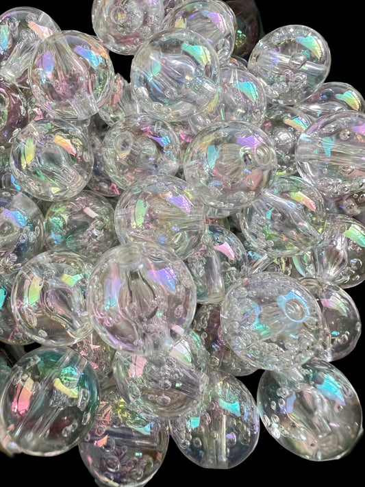 10 PCS- 15mm Clear Transparent UVAB Acrylic Galaxy Shimmer Bubble image 0