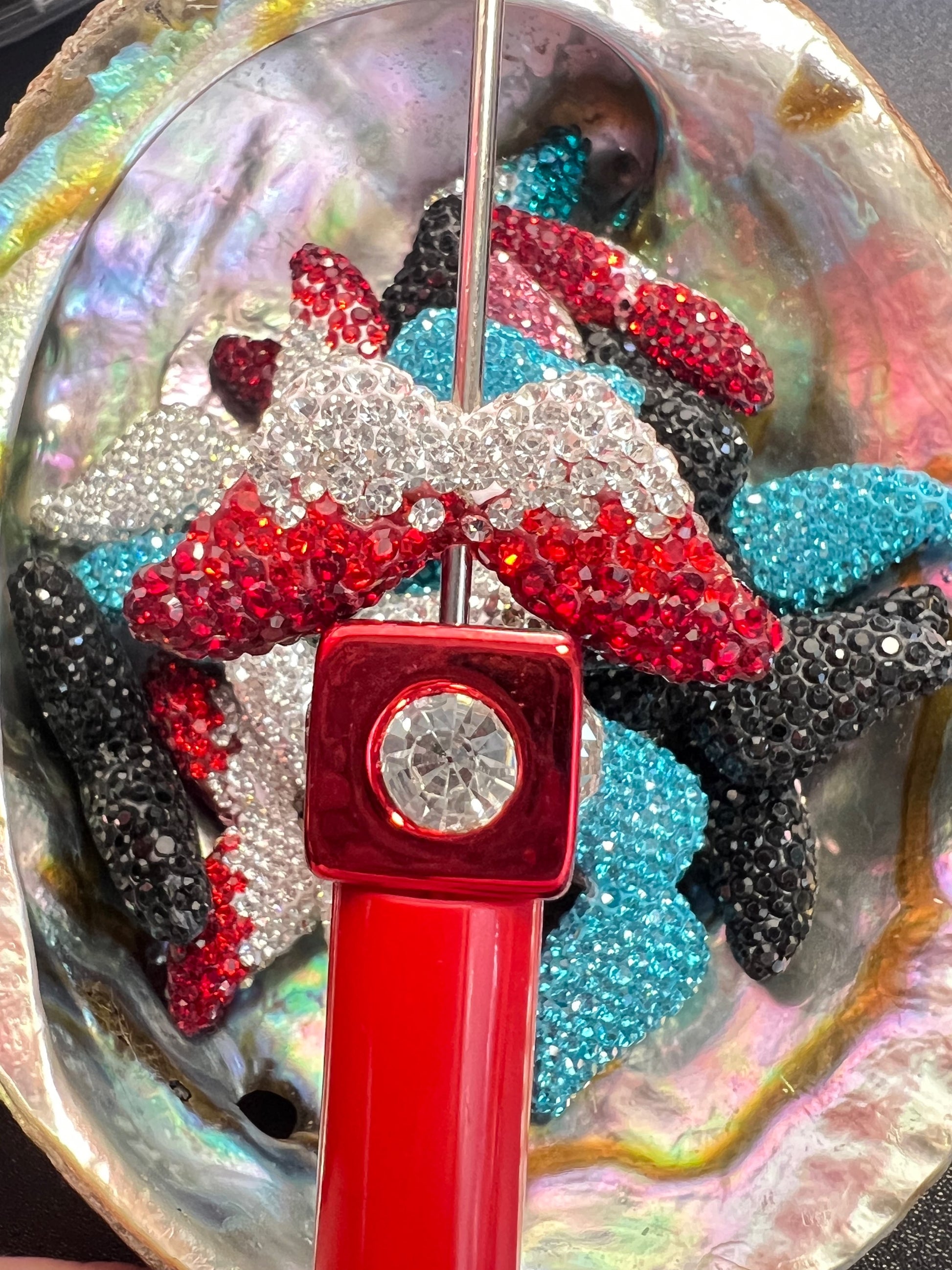 (1)PC- Choose Your Color High Quality Clay Rhinestone Angel Wings Bead image 3