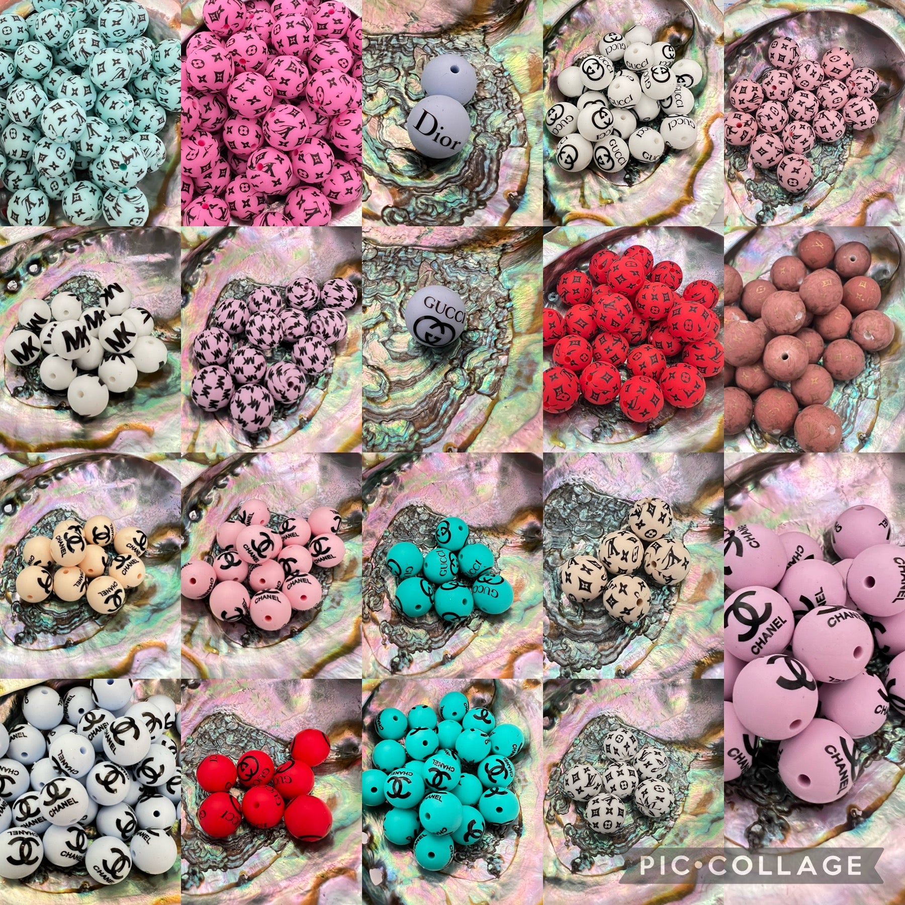 (1)PC- Choose Your Design, Colors, Round Silicone Beads image 13