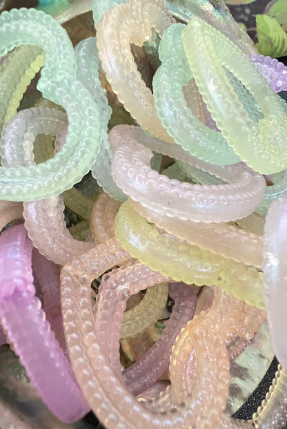 5PCS- 40mm Acrylic AURA Luminous Mixed Colors Focal Heart Shaped Frames image 2