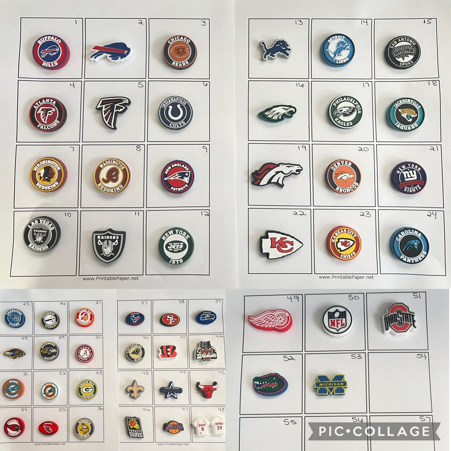 (1) PC- Choose Your TEAM- FOOTBALL/BASKETBALL SPORTS Silicone Focal image 0