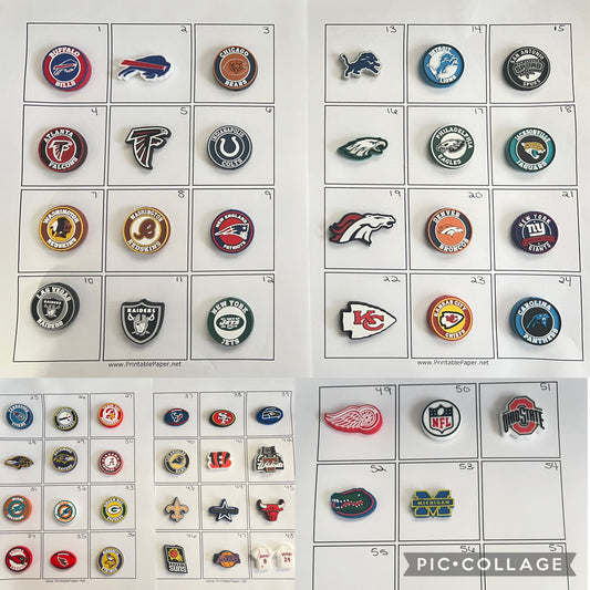 (1) PC- Choose Your TEAM- FOOTBALL/BASKETBALL SPORTS Silicone Focal image 0