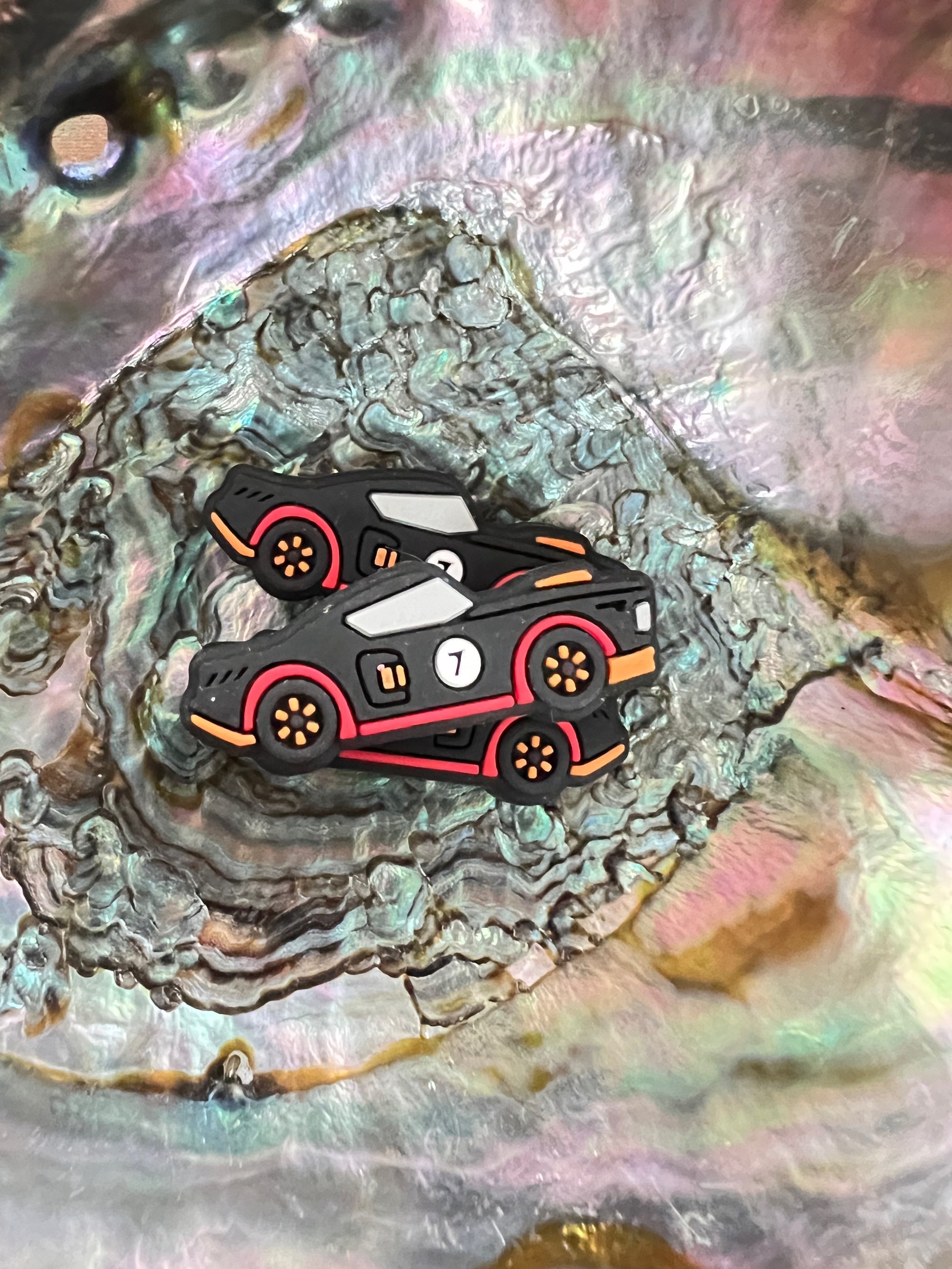 (1)PC- Race Car #7 Focal Bead image 0