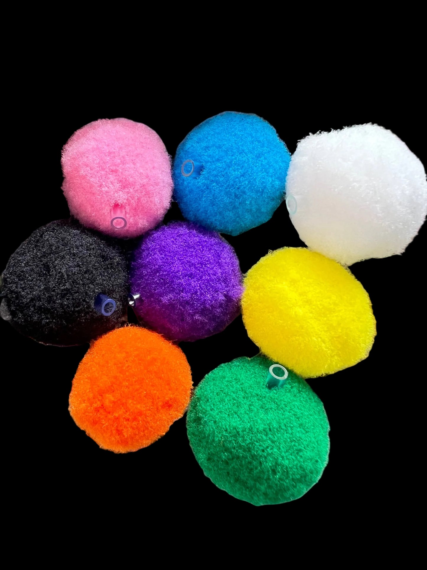8 PCS- 20mm Mixed Colors Fluffy Round Pom Pom Beads image 0