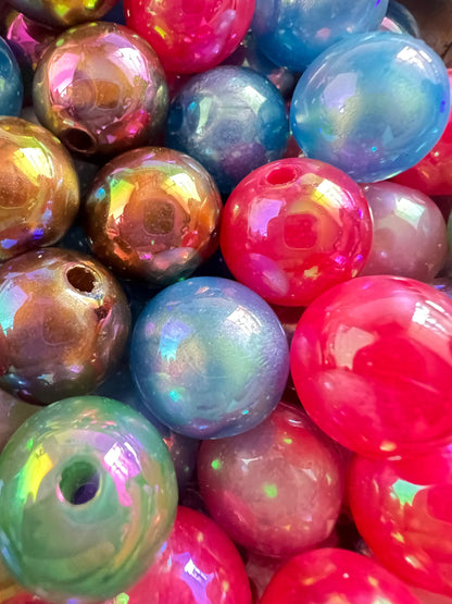10 PCS -16mm STUNNING GLOW Rainbow Colors Galaxy UVAB Glitter Shimmer Acrylic image 2
