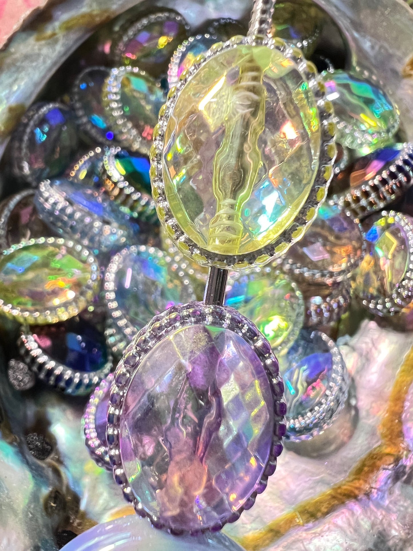 10 PCS- 20mm Multicolor UVAB Potomac Crystal Oval Acrylic Beads image 3