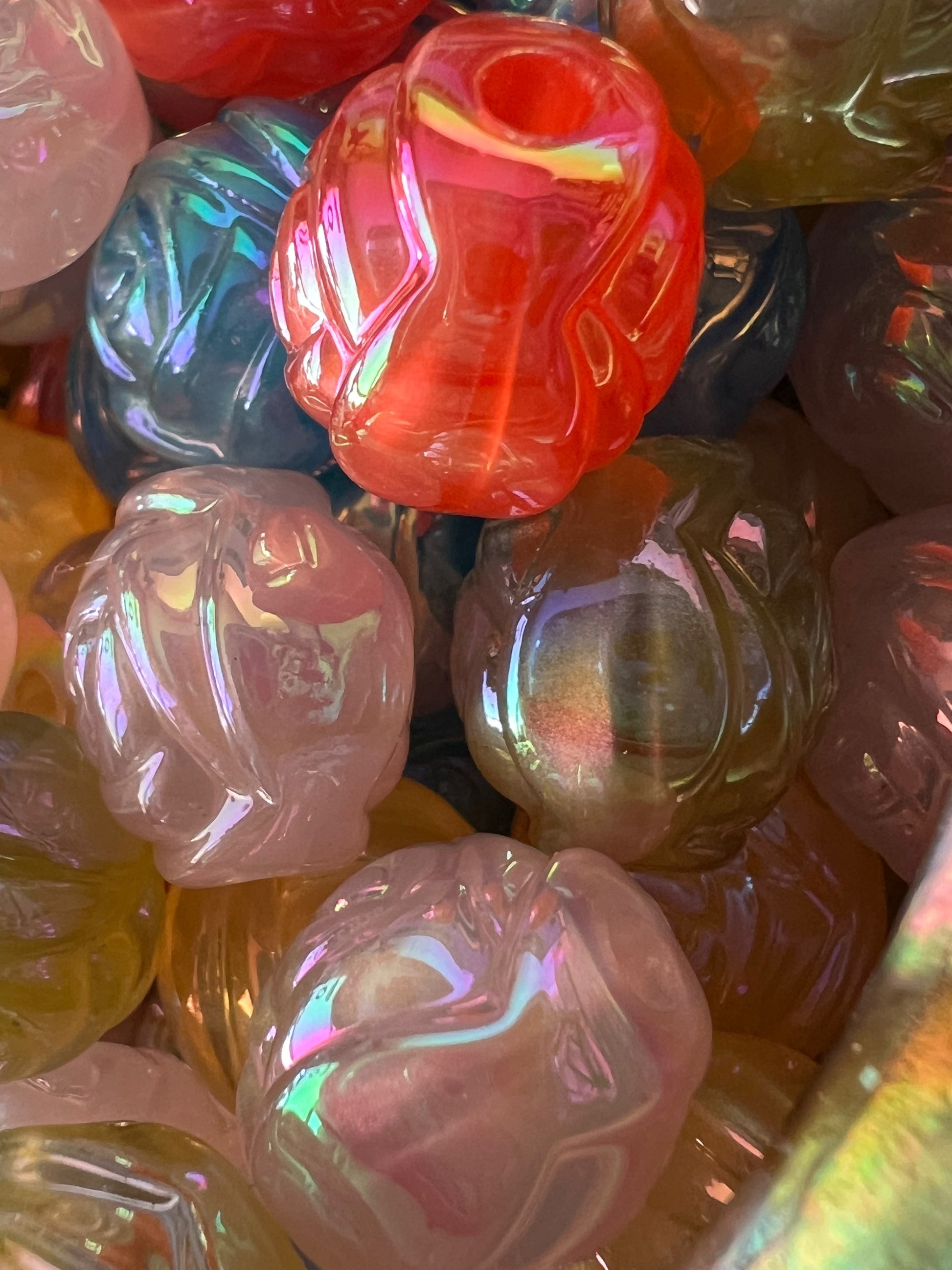 10 PCS- 14mm 3D Roses AB Opaque Acrylic Beads image 2