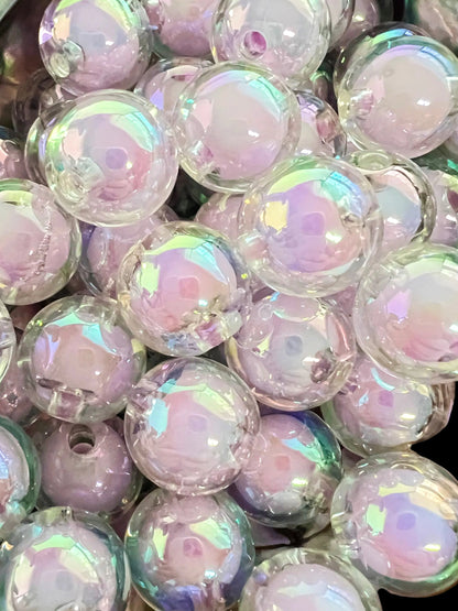 10 PCS - 15mm Jelly LAVENDER UVAB  Double Layer Round  Acrylic Beads image 2