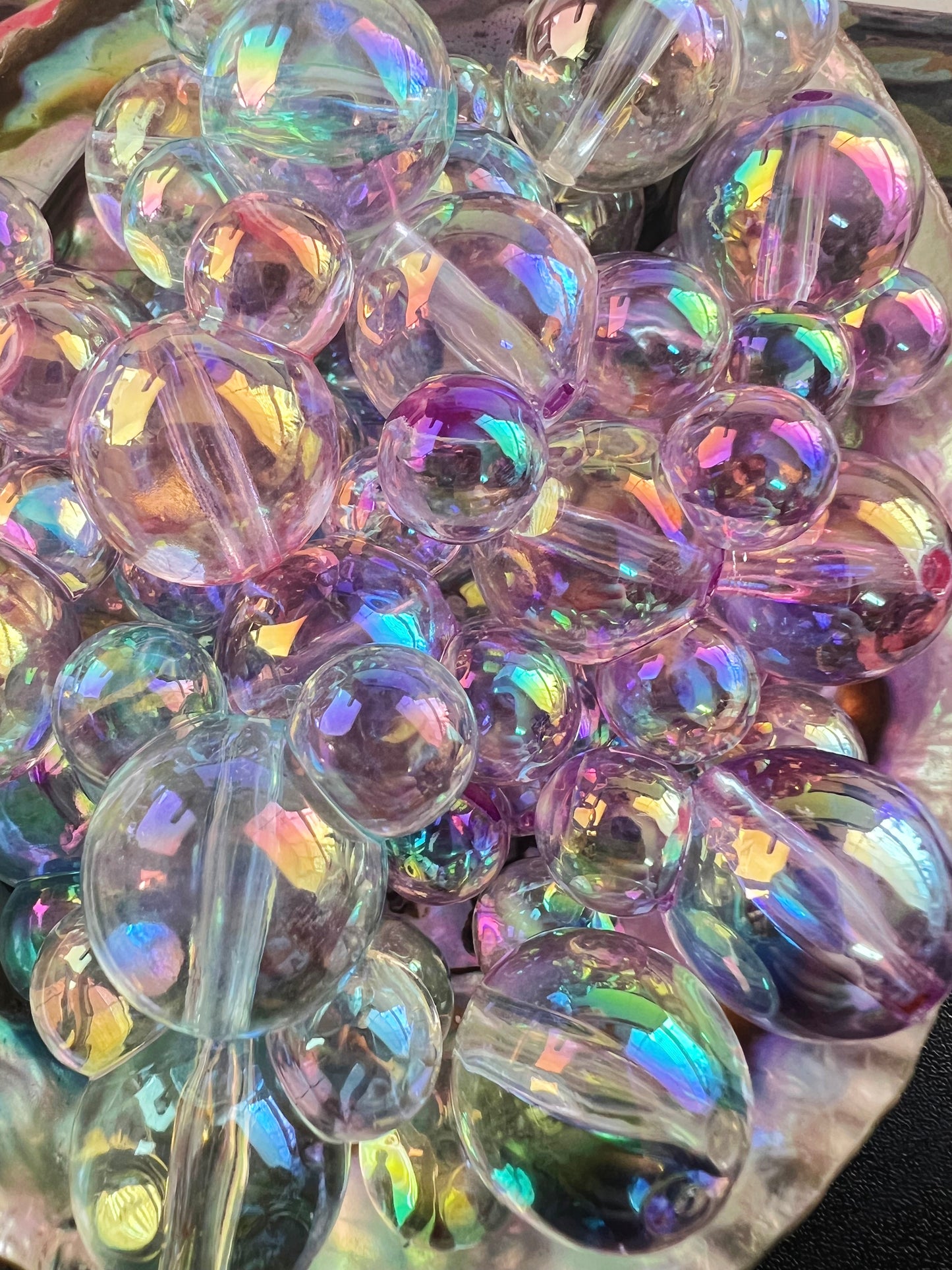5PCS- 29mm 3D Mouse Head Clear UVAB Mixed Colors Acrylic Beads image 1