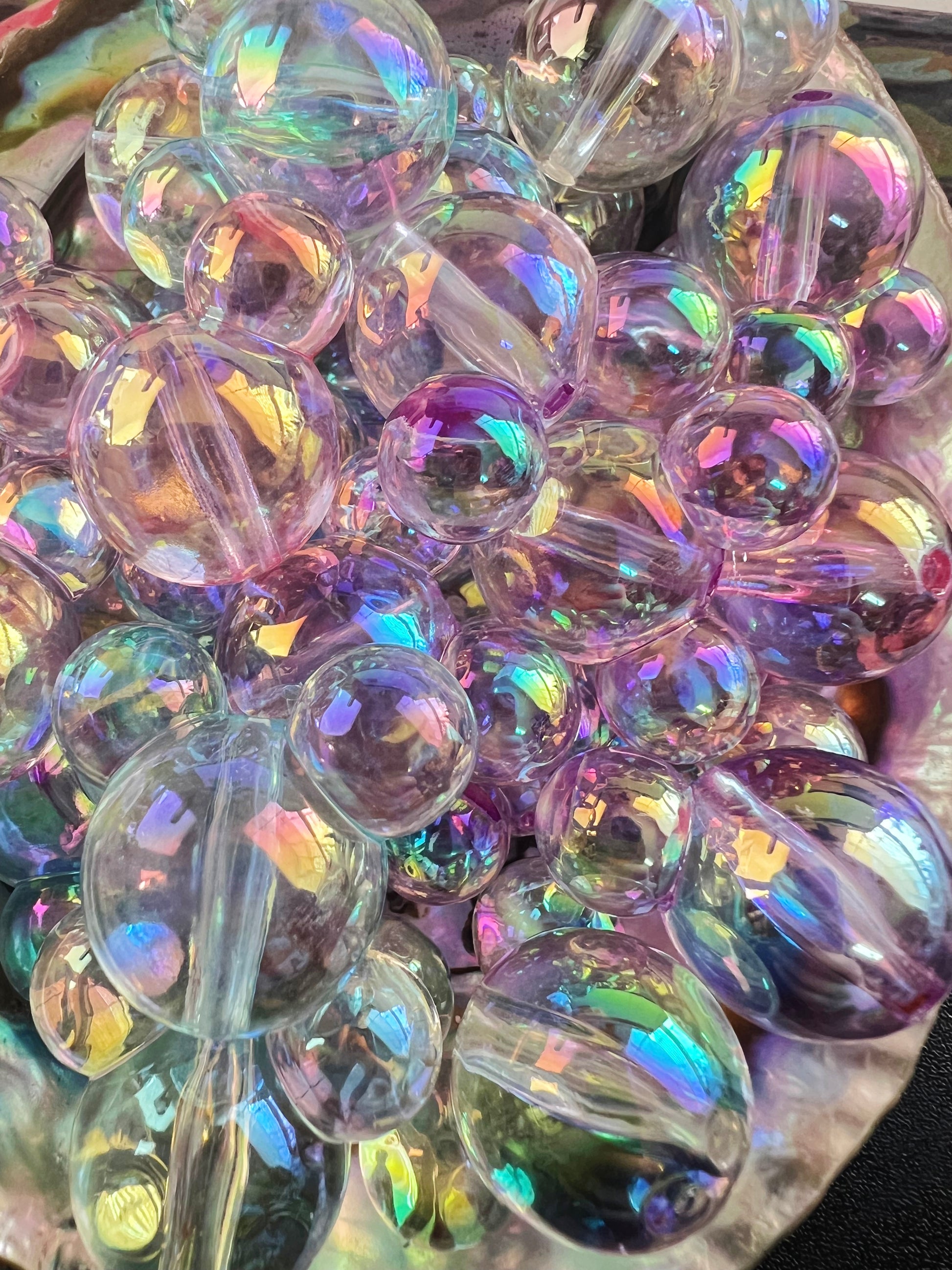 5PCS- 29mm 3D Mouse Head Clear UVAB Mixed Colors Acrylic Beads image 1
