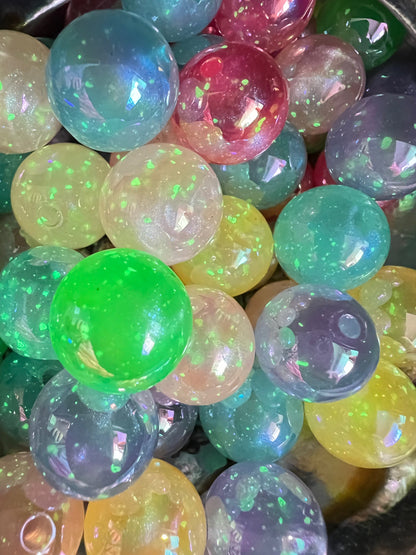 10 PCS -16mm STUNNING GLOW Pastel Light Colors Galaxy UVAB Rainbow Shimmer Beads image 2
