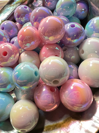 10 PCS - 16mm Round Light Pastel UVAB Acrylic Beads image 1