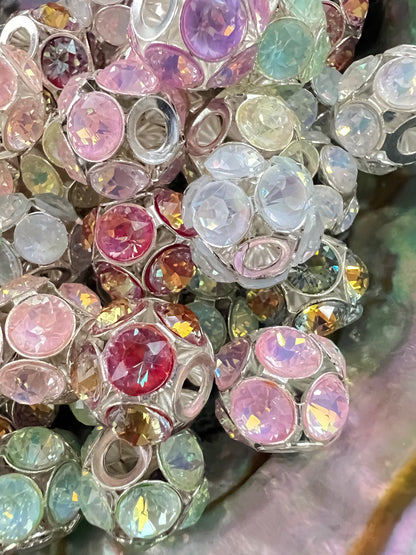 5 PCS- 14mm High Quality Mixed AB Colors Round Rhinestone Beads image 2