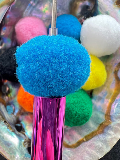 8 PCS- 20mm Mixed Colors Fluffy Round Pom Pom Beads image 1