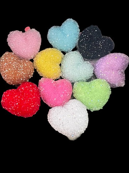 (1)PC- Choose Your Color- 27MM Large Size Sugar Coated Heart Bead image 1