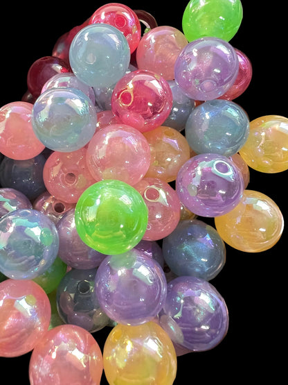 10 PCS -16mm STUNNING GLOW Pastel Light Colors Galaxy UVAB Rainbow Shimmer Beads image 5