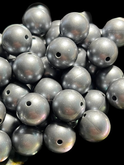 10 PCS- 15mm Round Graphite & Copper Imitation Metal Style Speckled Silicone image 0